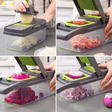 12 in 1 Multifunctional Vegetable Chopper – Kitchen Slicer, Dicer & Cutter with Storage Box